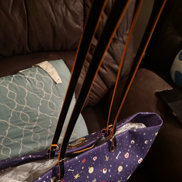 Dooney & Bourke Blue and Tan Tote with Character Design - Picture 9 of 12